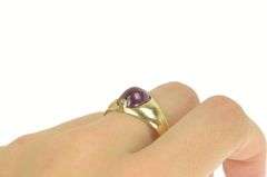 10K Yellow Gold 7.60 Ct Natural Ruby Cabochon 1960's Men's Ring