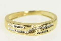 14K Yellow Gold Baguette Diamond Men's Wedding Band Ring