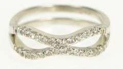 14K White Gold 0.30 Ctw Wavy Tiered Diamond Wedding Band Ring