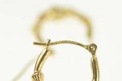 14K Yellow Gold 16.5mm Claddagh Heart Loyalty Symbol Hoop Earrings