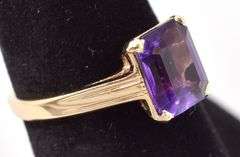 Beautiful 14K Yellow Gold Amethyst Gemstone Ring
