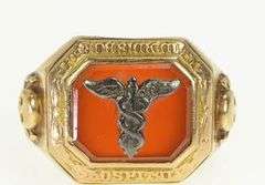 10K Yellow Gold 1932 Frederick City Hospital Carnelian Ring