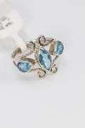 Sterling Silver Natural Blue Topaz Gemstone Ring Size 6