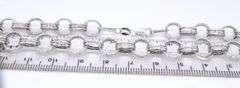 14kt White gold triple circle link chain necklace