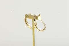 10K Yellow Gold 2.20 Ctw Natural Ruby Diamond Oval Hoop Earrings