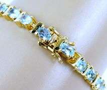 Sterling Vermeil Blue Topaz Tennis Bracelet