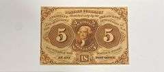 Choice Near  Unc 5 Cent Fractional Currency Note. Fr 1231