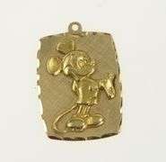 14K Yellow Gold Ornate Vintage Mickey Mouse Disney Charm/Pendant