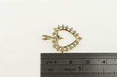10K Yellow Gold Heart Love Symbol Diamond Classic Vintage Pendant