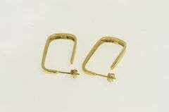 14K Yellow Gold 31.2mm Vintage Squared Oval Hoop Earrings