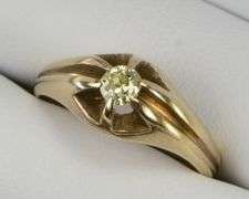 10K Yellow Gold 0.25 Ct Old Mine Cut Diamond Engagement Ring