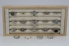 .925 Sterling Silver Ring Assortment Various Sizes & Styles (20 Ring Lot)