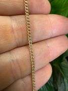 10k Yellow Gold-Hollow Pave Curb Link Chain 2mm Necklace 16"