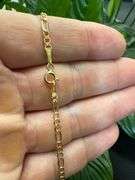 10k Yellow Gold-Hollow Figaro Link Chain 2.6mm 060 Gauge Necklace 24"