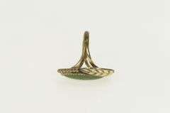 Gold Filled Nephrite Southwestern Feather Leaf Vintage Ring