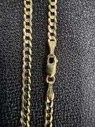 14k Yellow Gold Solid Curb Chain 3mm Link Necklace 20"