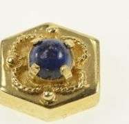 14K Yellow Gold Lapis Lazuli Vintage Slide Bracelet Charm/Pendant