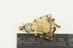 14K Yellow Gold 1850's Virgin Mary Diamond Antique Pendant