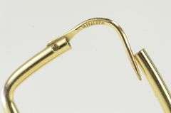 14K Yellow Gold 25mm Square Vintage Fashion Hoop Earrings