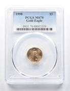 1998 $5 American Gold Eagle 1/10 Oz Gold MS70 PCGS