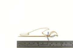 14K Yellow Gold Victorian Enamel Sword Rapier Chain Pin/Brooch