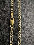 10k Yellow Gold Solid Pave Figaro Link Chain 2.6mm Necklace 24"