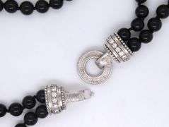 Judith Ripka crystal clasp with black onyx beaded necklace