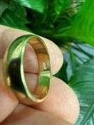 14k Yellow Solid Gold 5mm Domed Plain Men's Women's Wedding Band Size 12