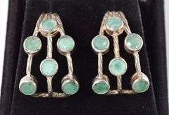 Dazzling Sterling Silver Emerald Gemstone Earrings