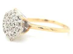 10kt Yellow gold diamond cluster ring