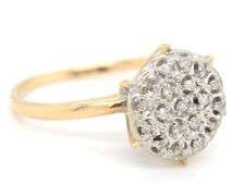 10kt Yellow gold diamond cluster ring