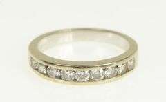 14K White Gold 1.00 Ctw Diamond Classic Wedding Band Ring