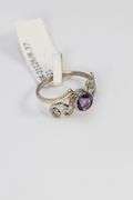 Sterling Silver Natural Amethyst Gemstone Ring Size 6