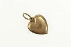 Gold Filled Victorian Puffy Heart Love Forget Me Not Charm/Pendant