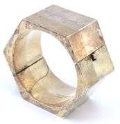 Vintage 925 sterling silver Mexico wide cuff bangle