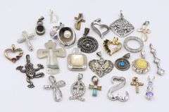Group lot of vintage 925 sterling silver pendants