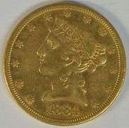 Better date 1884-S US $5 Liberty Gold Piece