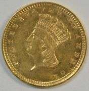 Super nice BU 1857 US Type 3 $1 Gold Piece