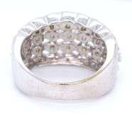 14kt White gold white and yellow diamond 5 row wide band