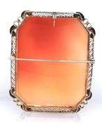 14kt White gold Shell Cameo pendant pin