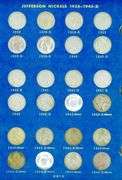 Very Nice Album of 71 Jefferson Nickels 1938-1964-D w/War Nickels