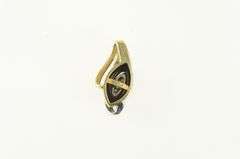 14K Yellow Gold Black Onyx Diamond Two Tone Loop Charm/Pendant
