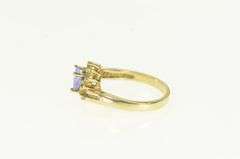 14K Yellow Gold Pear Cut Tanzanite Diamond Halo Ring
