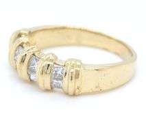 14kt Yellow gold Princess cut diamond dome ring