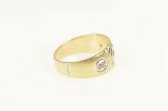 14K Yellow Gold Cross Diamond Christian Faith Promise Ring