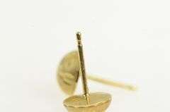 14K Yellow Gold Grooved Pattern Domed Vintage Stud Earrings