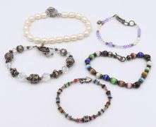 Group lot of vintage 925 sterling silver bracelets