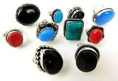 10 Costume Jewelry Gemstone Rings