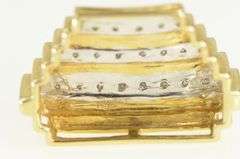 14K Yellow Gold Squared Staggered Diamond Line Slide Pendant