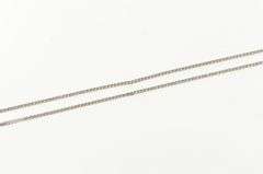 14K White Gold 0.7mm Squared Wheat Foxtail Link Chain Necklace